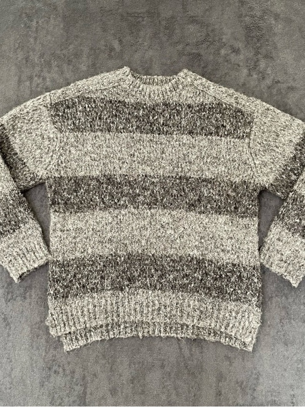 Zara Kids Chunky Knit Sweater Girls 10 Gray Crew Neck Winter Pullover